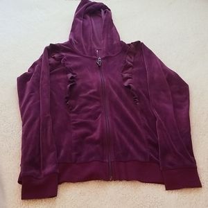 Girl's 10-12 purple zip up hoodie
